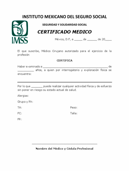 Formato De Certificado Médico Descargar 【 2024 】 ️ 