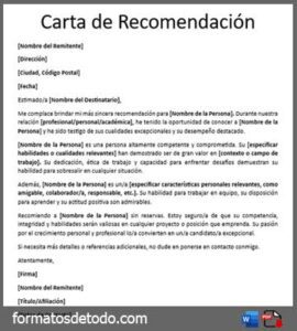 Carta de Recomendación