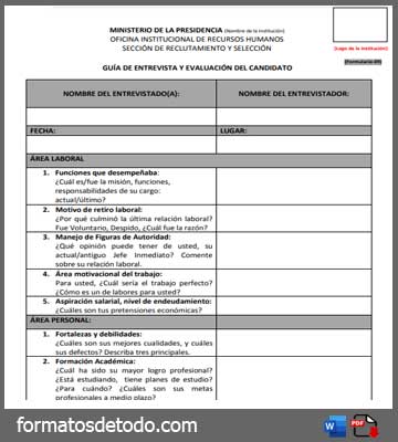 plantilla de evaluacion psicologica