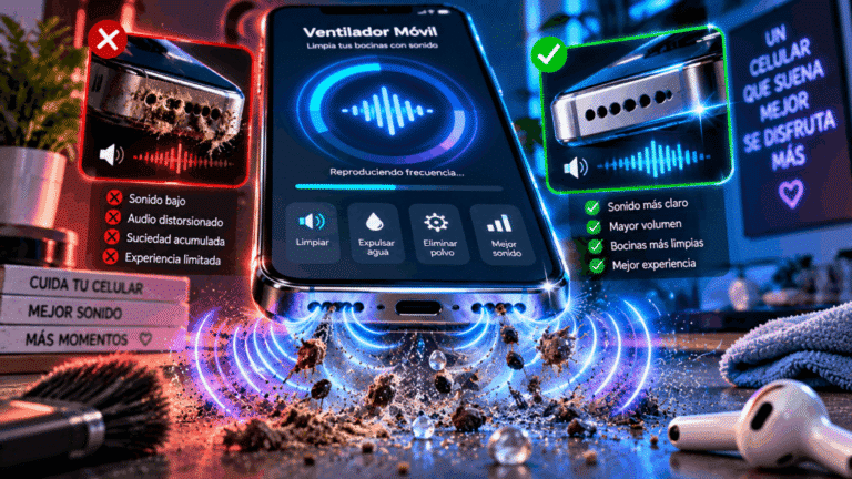 Ventilador Móvil: limpia las bocinas de tu celular con sonido y recupera un audio más claro